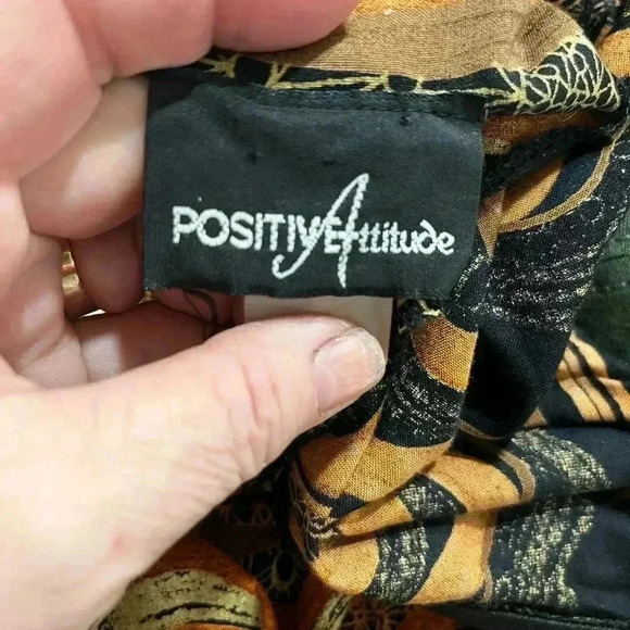 True vintage :Positive Attitude chevron Brown and Tan Knee-Length Sheath Dress-L - Picture 9 of 12